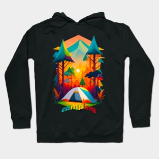 camping  hiking tent campsite campground site Hoodie